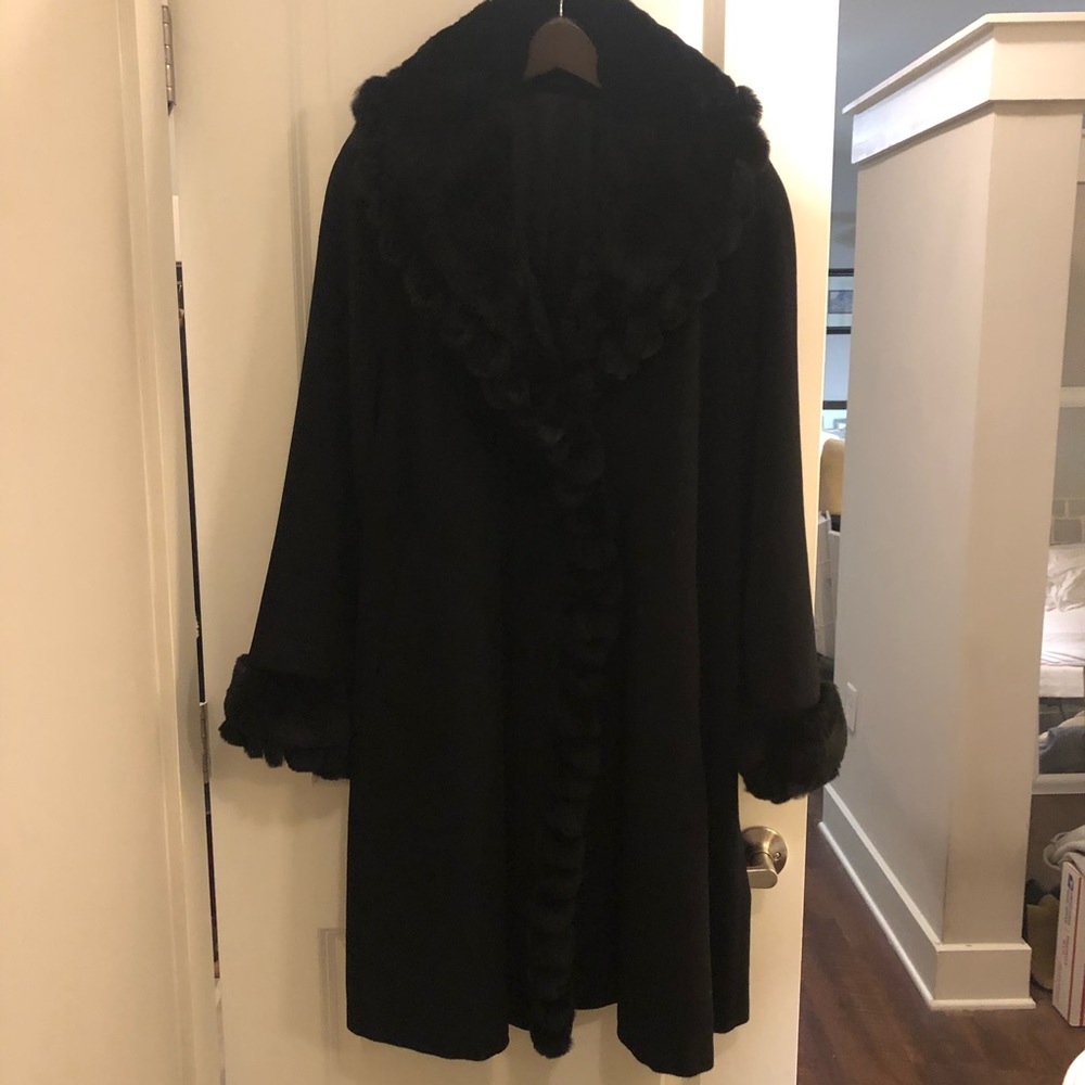 Cashmere and Faux Fur Coat